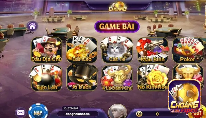 Kho tàng game cá cược tại Choangclub rất đa dạng